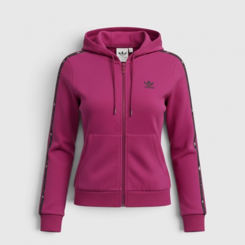 Adidas Originals Γυναικεία Ζακέτα με Κουκούλα Φούξια / Pre Owned